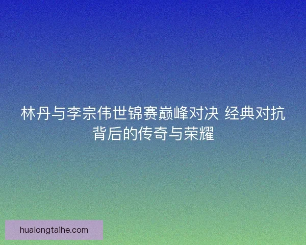 林丹与李宗伟世锦赛巅峰对决 经典对抗背后的传奇与荣耀